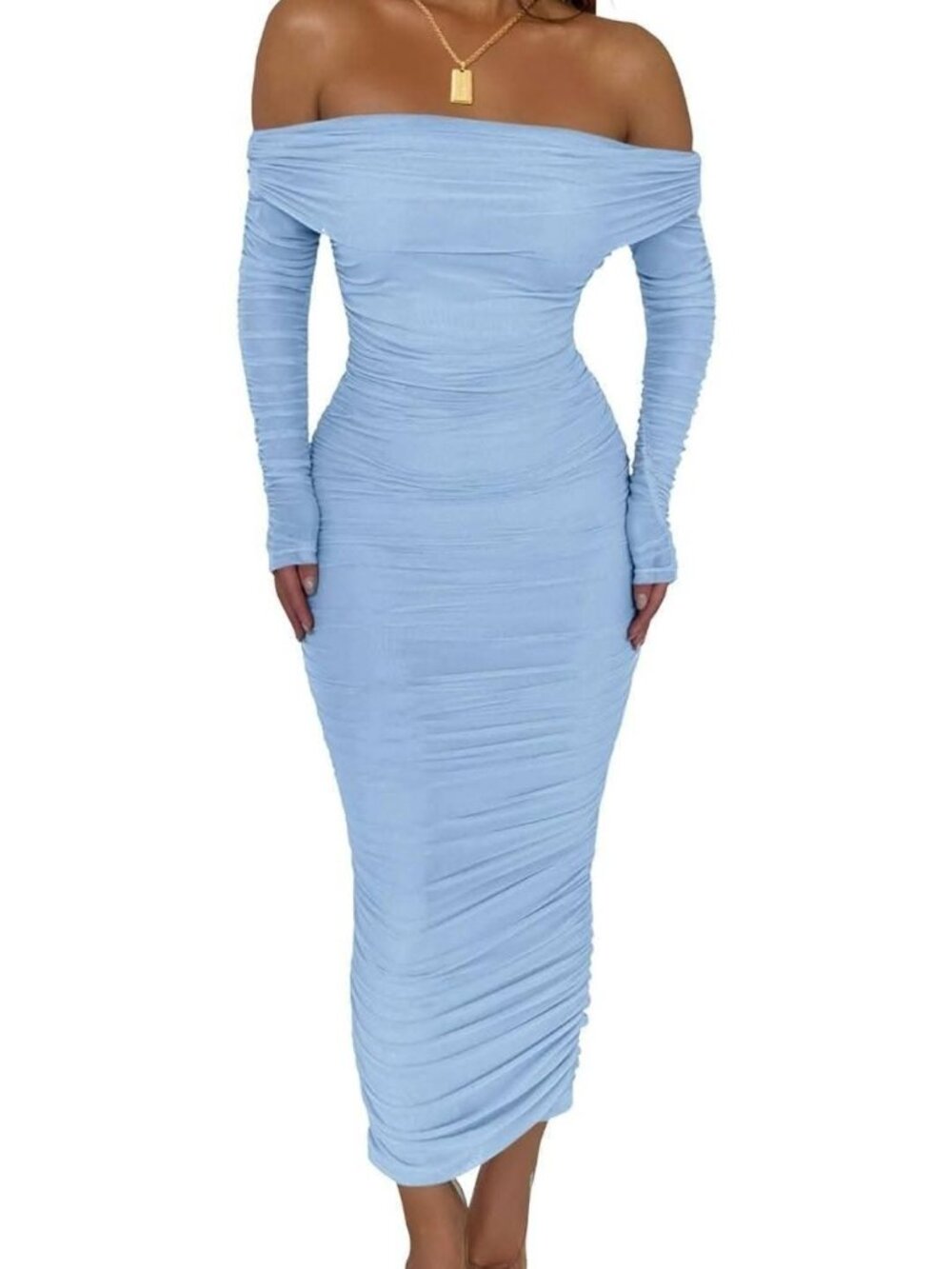 Light blue bodycon dress